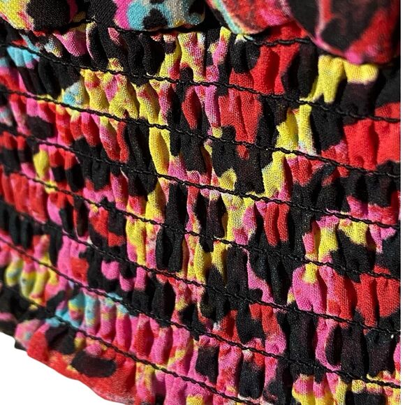 Mark New York Andrew Women's Cheetah Print Multicolor Blouse Size XS Long Sleeve - Picture 6 of 7